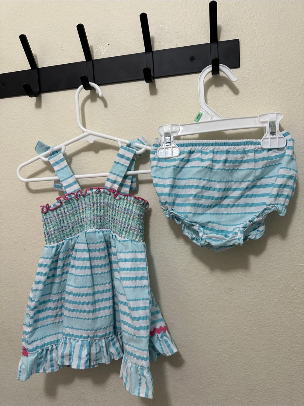 Good Lad Turquoise and White Striped Smocked Sundress FREE with any bundle. - Picture 5 of 5